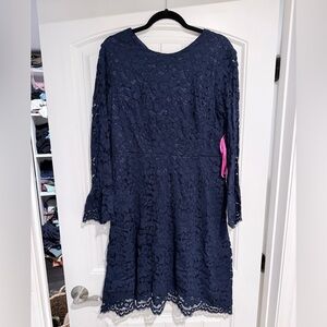 NWT Betsey Johnson Bell Sleeve A-Line Lace Dress